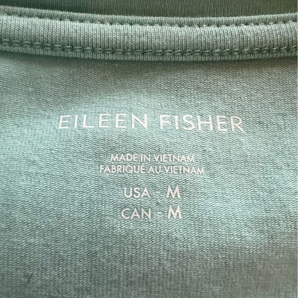 NWOT Eileen Fisher Organic Cotton Boxy VNeck TShirt Dress Beach Sea Green Size M - Picture 5 of 6
